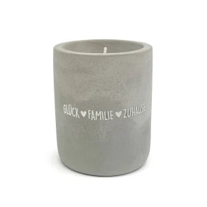 Beton-Kerze "Glück, Familie, Zuhause"