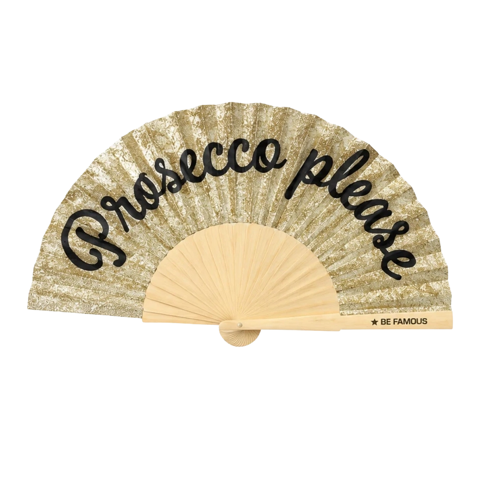 Be Famous Fächer PROSECCO PLEASE GOLD-GLITTER