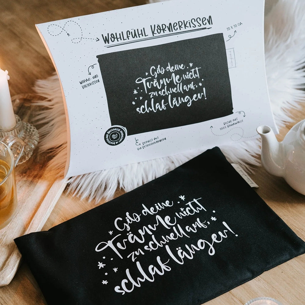 Körnerkissen "Schlaf länger"