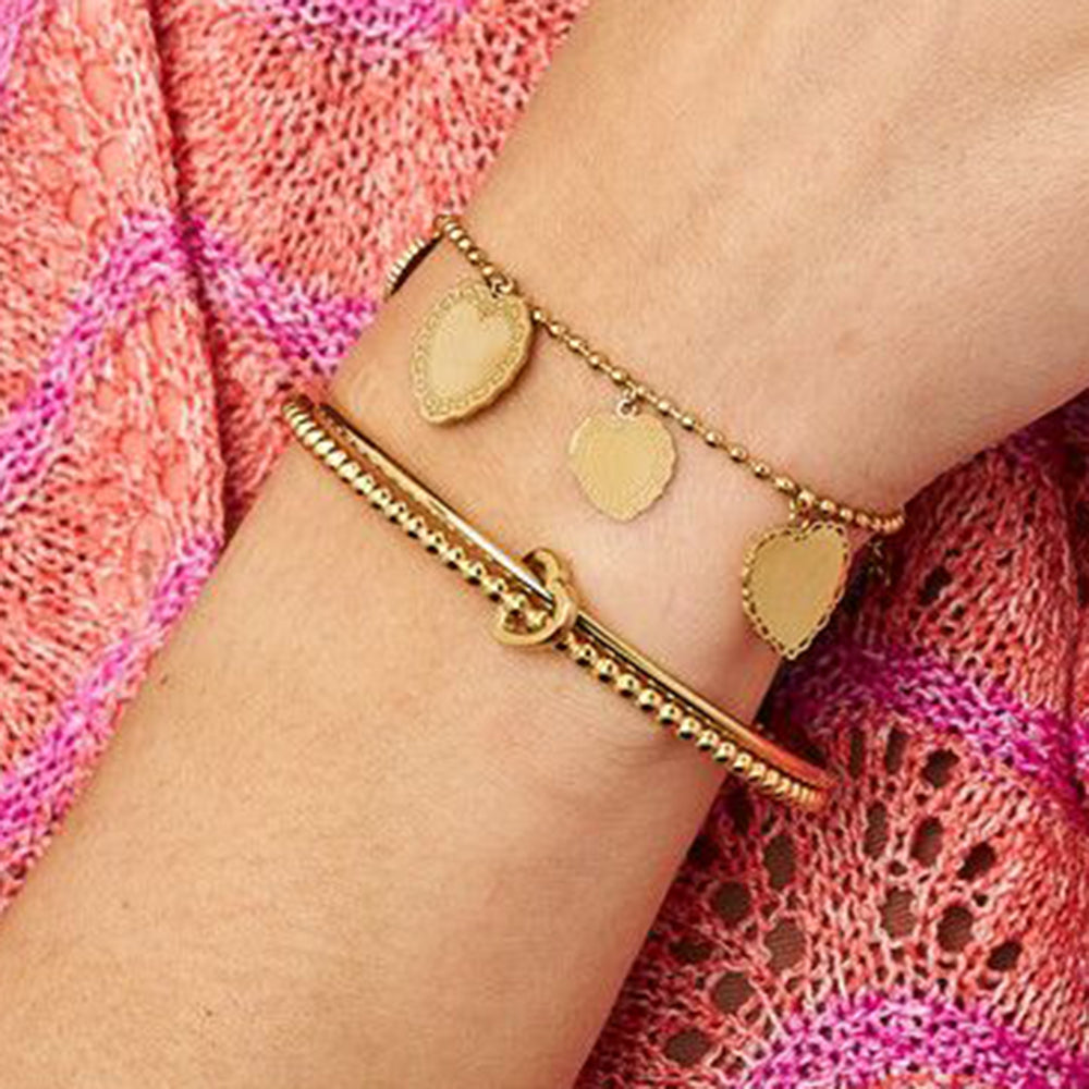 MJ doppelter Armreif mit Herz