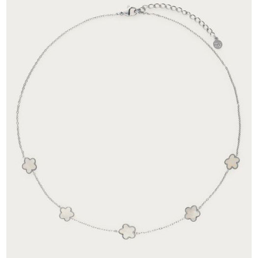 MJ Kette mit Perlmutt-Blumen
