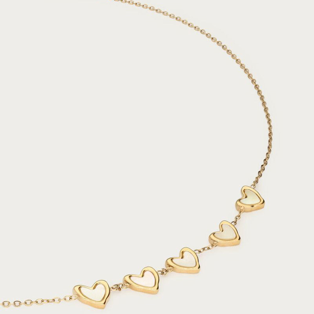 MJ Kette mit Perlmutt-Herzen