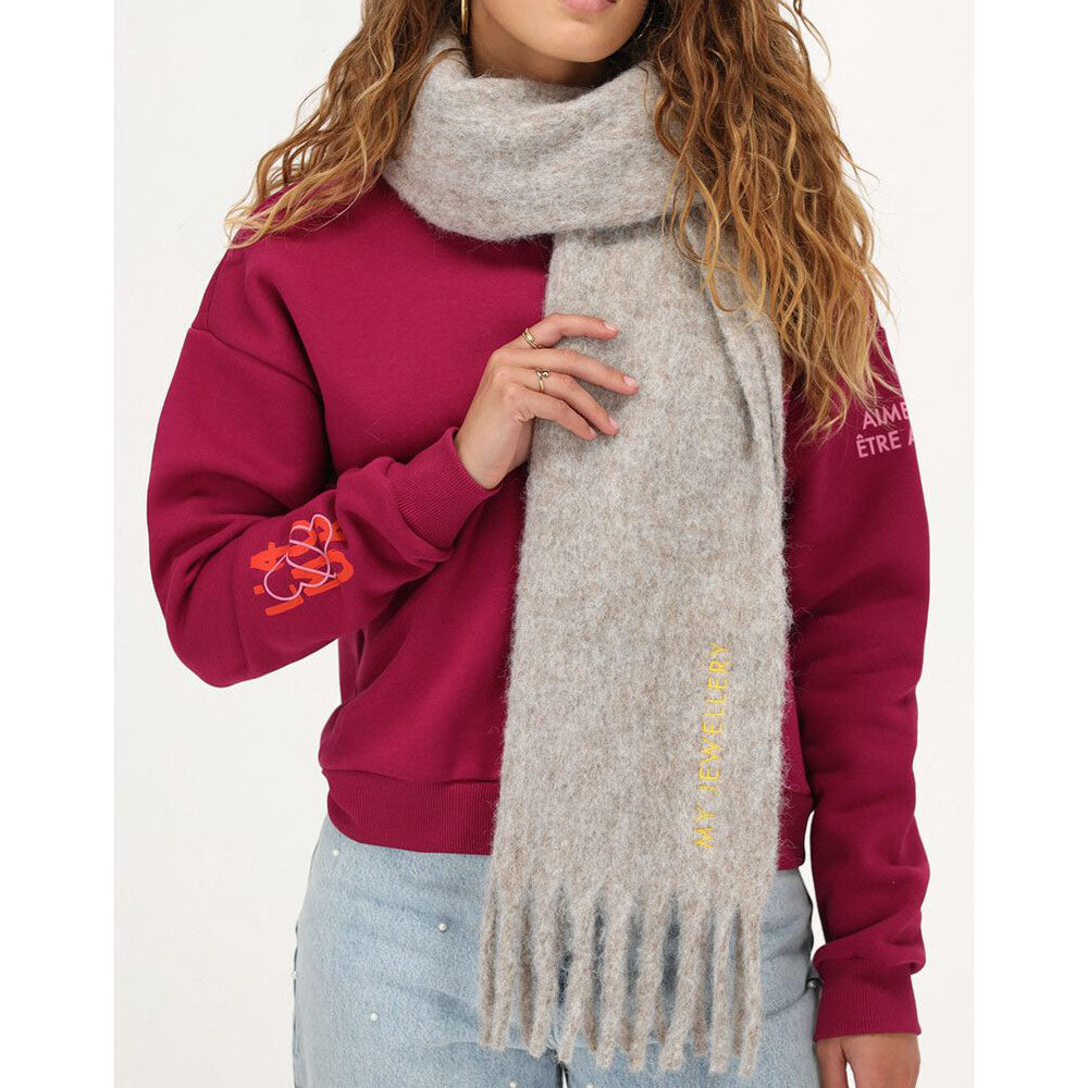 Schal Fringe Taupe