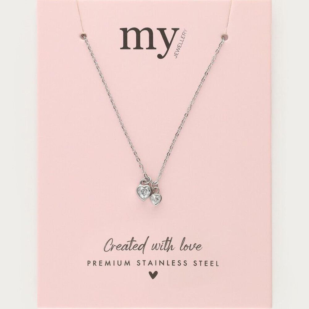 MJ Kette mit Strass-Herzen