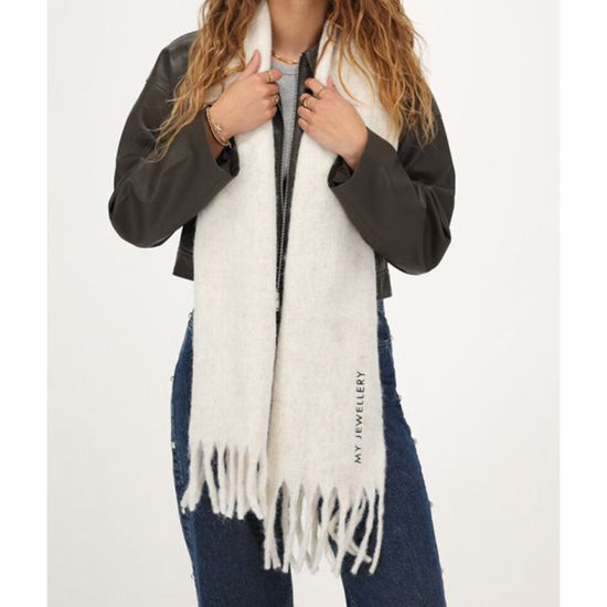 Schal Fringe Creme