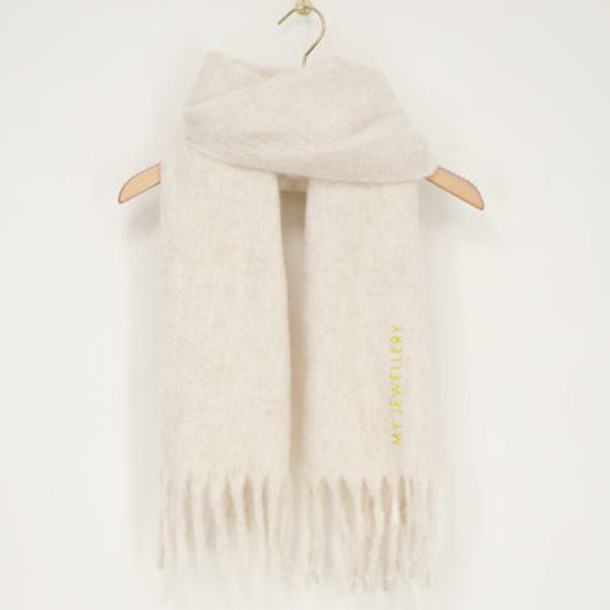 Schal Fringe Creme