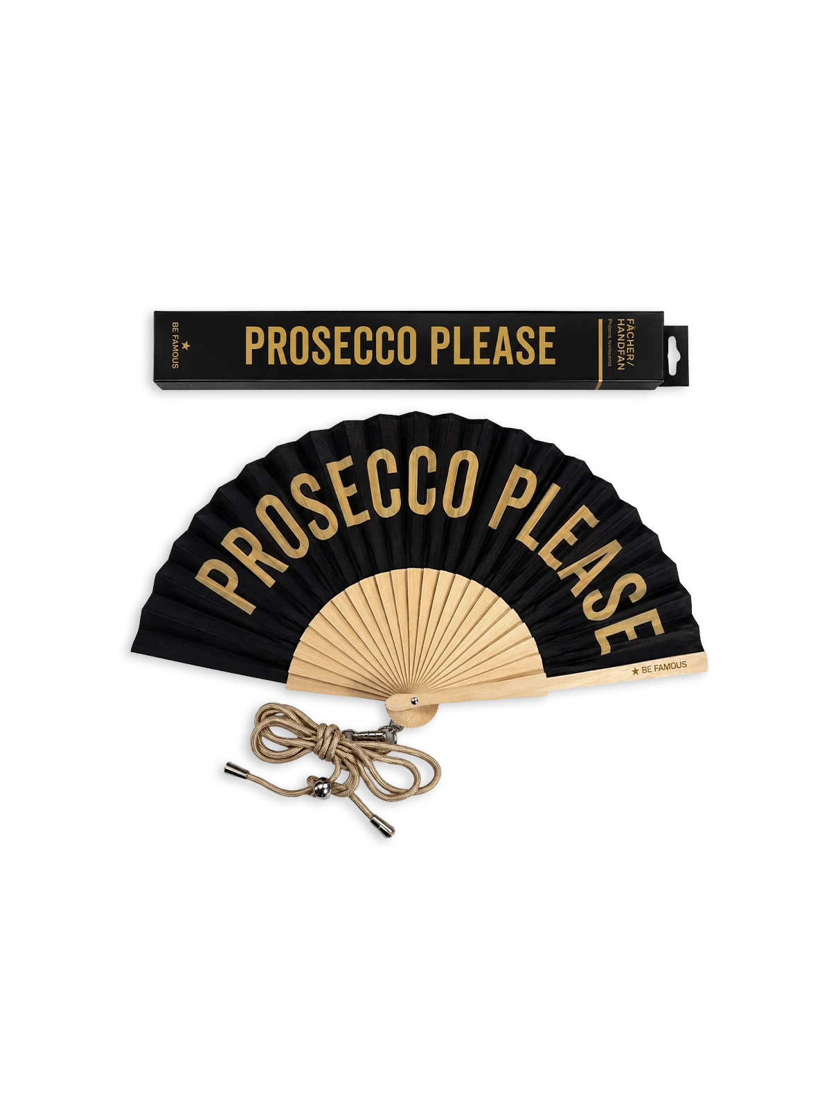 Be Famous Fächer PROSECCO PLEASE BLACK